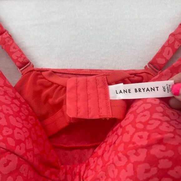 Lane Bryant Tankini Size 42C Top/ 22 Bottom Pink Animal Print Underwire‎ - Picture 4 of 11